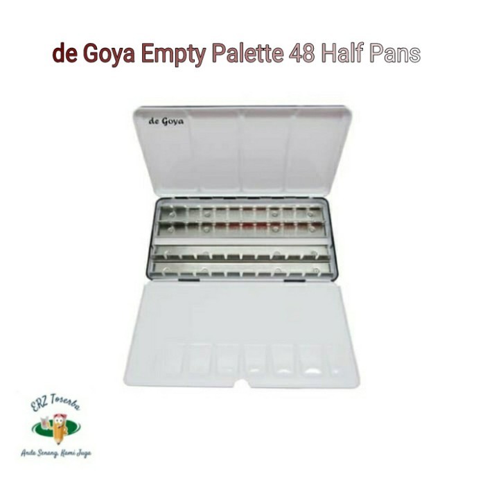 

TERBARU De Goya Empty Palette WaterColor Tin Box 48HP. Palet BISA GRAB!