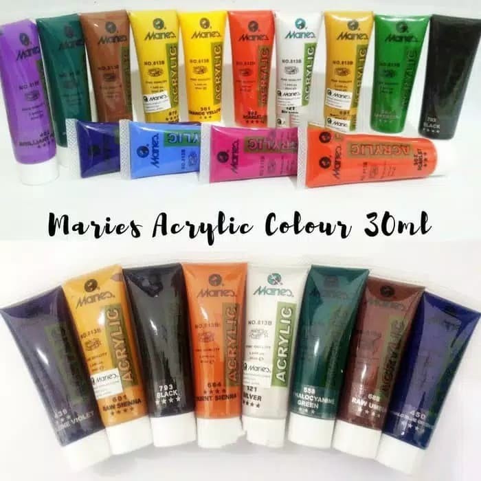 

TERBARU Maries Acrylic Paint 30 ml /Cat Maries Akrilik 30ml (kelompok warna 1)