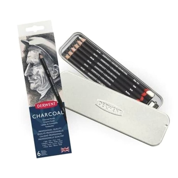 

TERBARU Derwent Charcoal Pencil Set 6 Tin