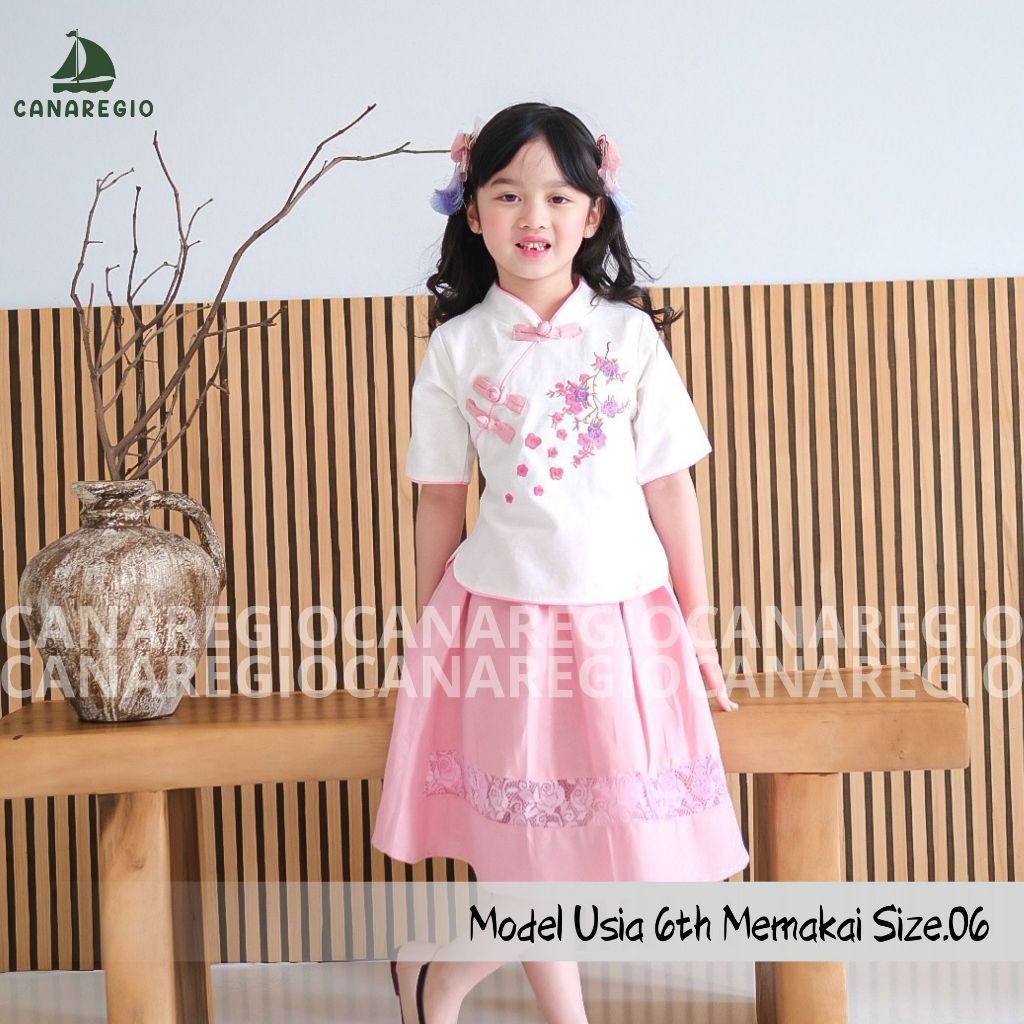 Set Midi Dress Kid Buju Cheongsham Anak2 Baju Imlek Model Terbaru Maxy Brokat Minidress Remaja Dress