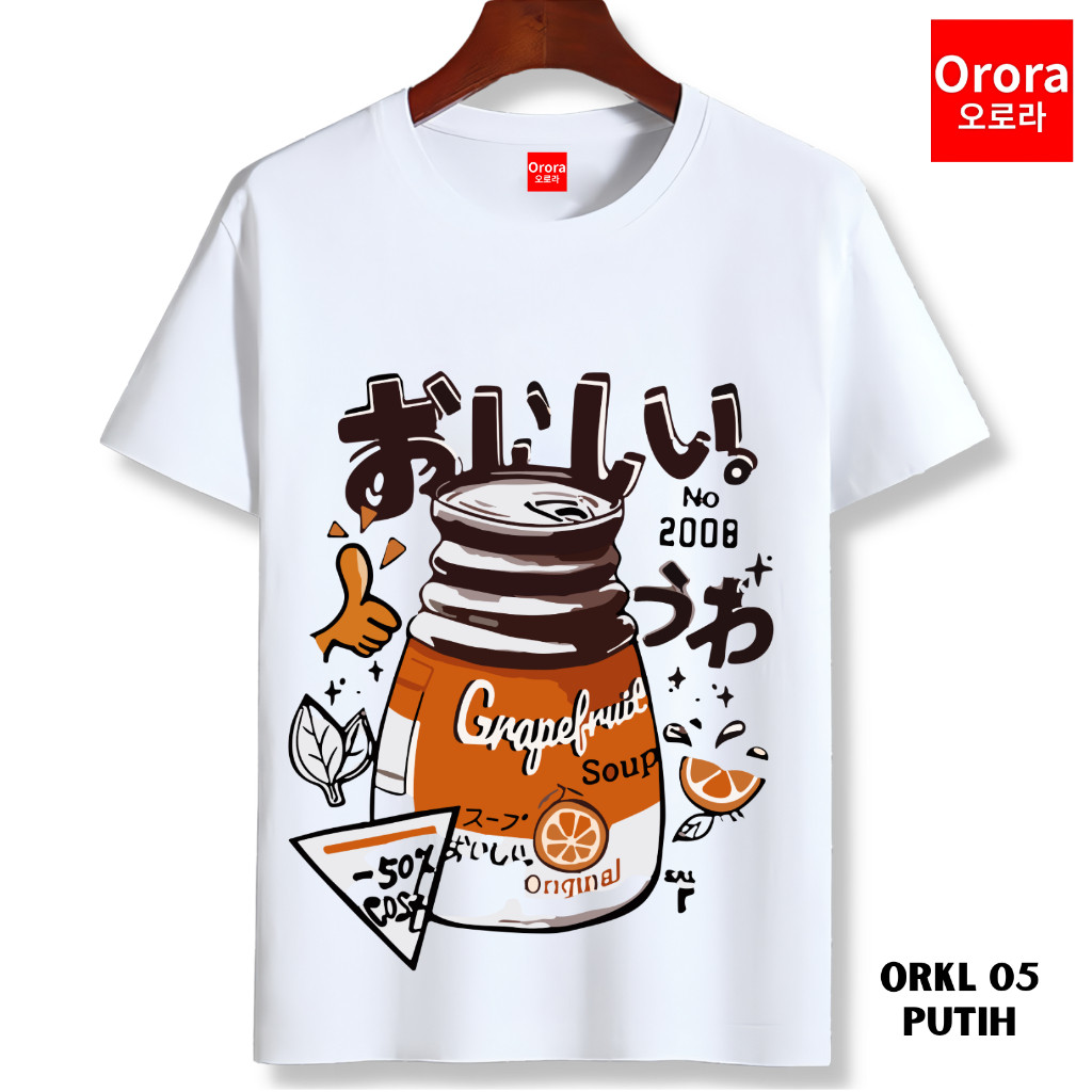 ORORA Baju Distro Pria Original 100% Ori - Baju Kaos Pria - Kaos Pria Distro - Orange Style ORKL 05