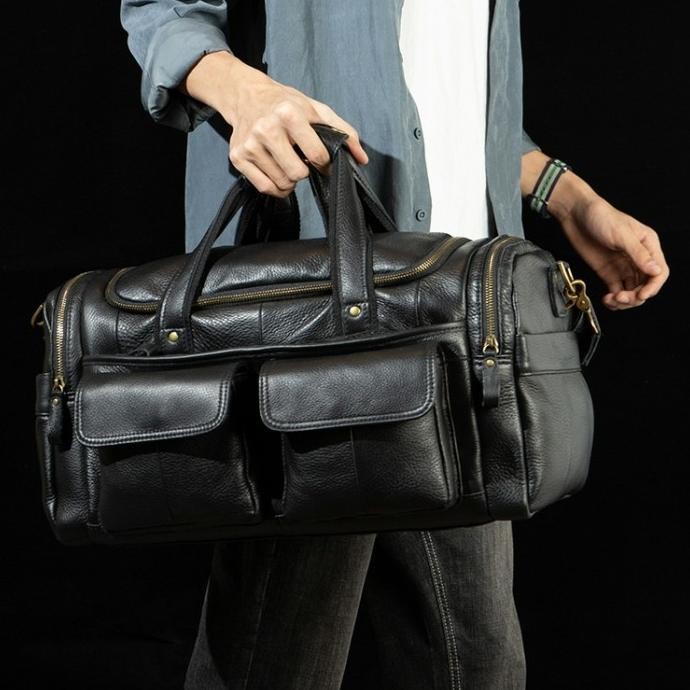 travel bag kulit - tas travel - tas gym - tas kulit pria - traveling