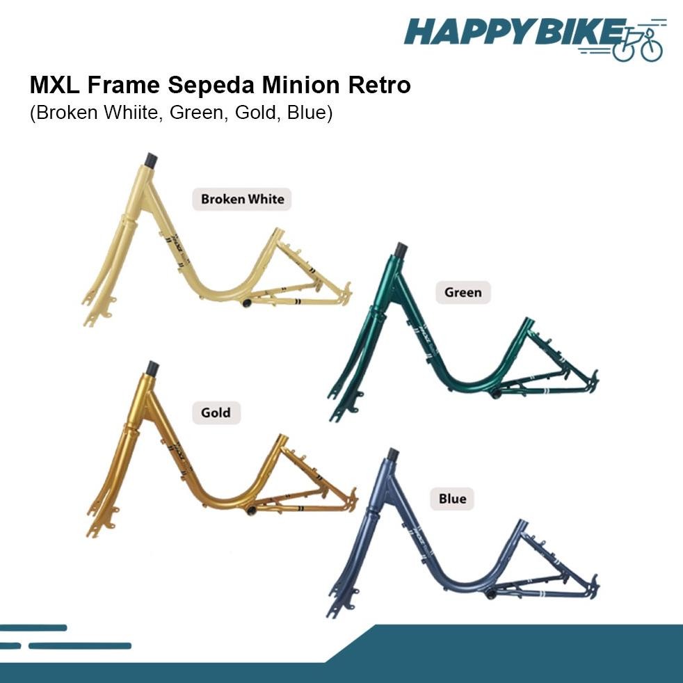Ow42 MXL Frame Rangka Sepeda Minion Retro Ukuran 20" Bahan Steel Sepeda Klasik Bicycle Frame Berkual