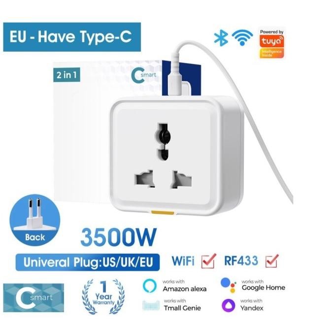 

Terbaru Smart Portable Plug Colokan Saklar Smart On Off Wifi Tuya Smart Stop Kontak Wireless Wifi Rf 433 Uk Eu Us Universal 16A Travel Adapter