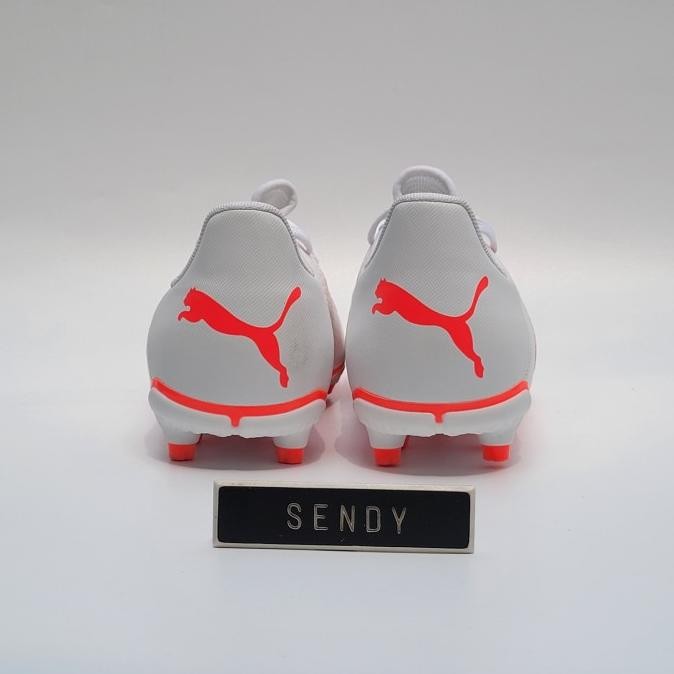 Puma Future Play FG / AG 107377 01 Puma White Fire Orchid Warna Putih Merah Muda Original 100% Ori A