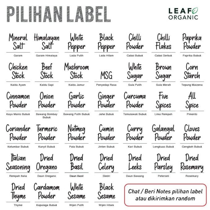 

Sale Paket Sticker Label Botol Bumbu Aesthetic (Isi 10 Stiker)
