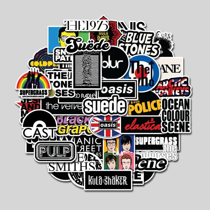 

Sale Sticker Pack Britpop Band | Sticker Tumbler | Stiker Laptop Koper Helm