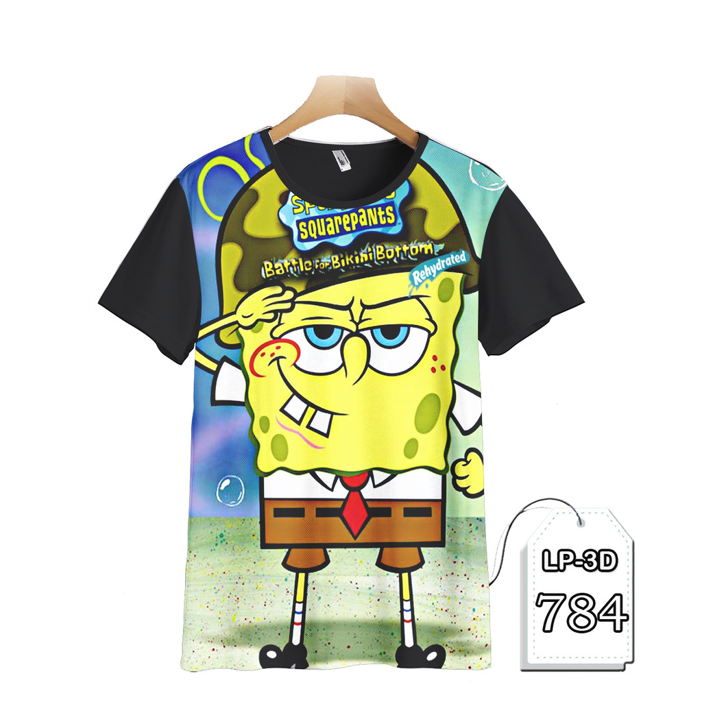 Kaos Spongebob Squarepants Baju Anak dan Dewasa Kartun TV Series Fashion Kaos Keren dan Trendy LP3D-