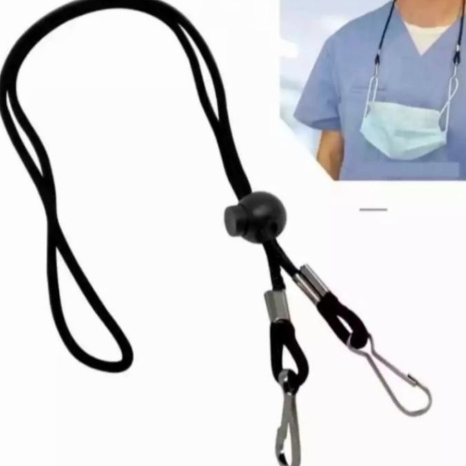 Termurah Tali Gantungan/Strap Masker Hitam Polos