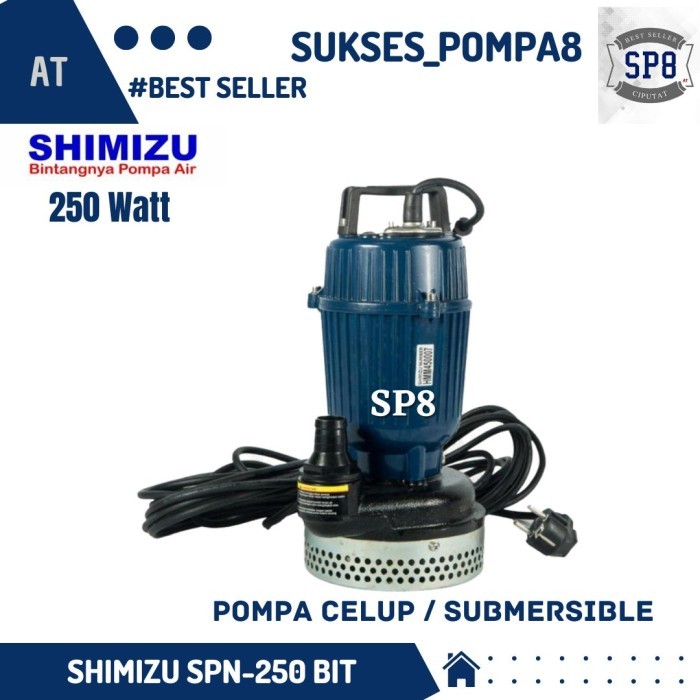 BERGARANSI POMPA CELUP SHIMIZU SPN-250 BIT / SUBMERSIBLE PUMP SHIMIZU 250W