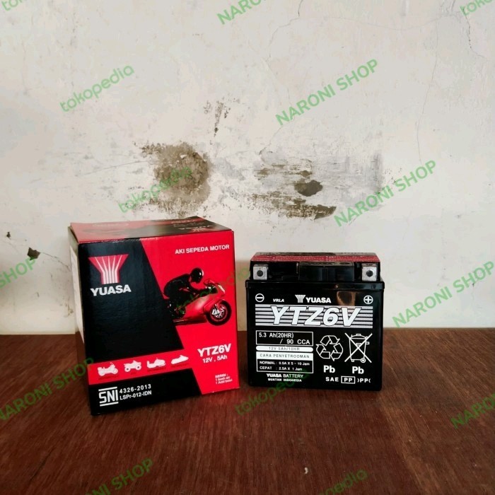 Aki Motor Yuasa Ytz6V Mf Gtz6V Gtz7S Original 12V 5Ah Vario125/150