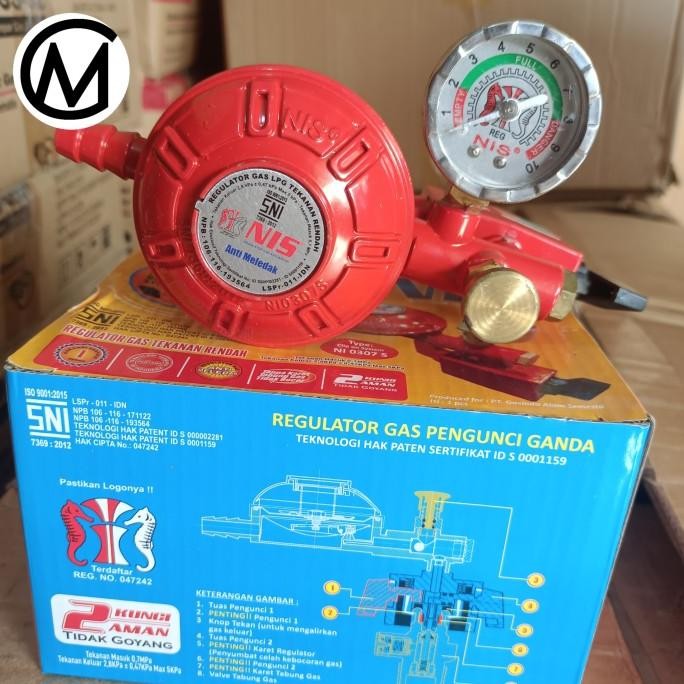Regulator NIS Merah Pengunci Ganda