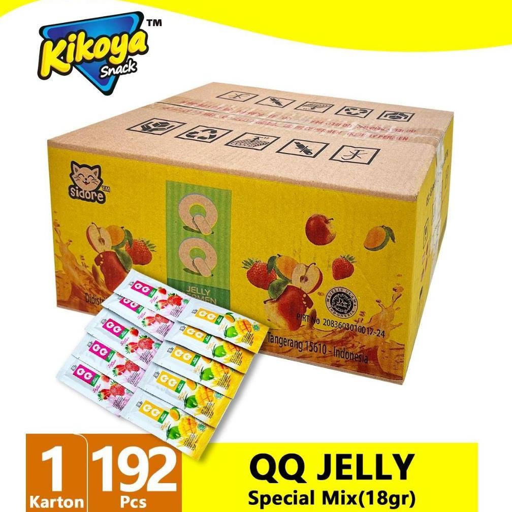 

Lm - QQJELLY 1DUS ISI 192pcs SPESIAL MIX 18G TOTAL 8BOX JELLY YOGURT STAWBERRY MANGGA DAN APEL JELI VIRAL PAKET JUALAN KESUKAAN ANAK ANAK Strawberry Puding Food Stroberi Permen