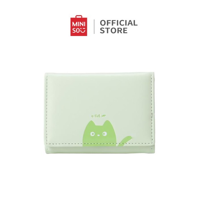 terbaru Miniso Dompet Wanita Women's Wallet Cute Kitten Short Tri-Fold Wallet 7 Slot Kartu 1 Slot Ua