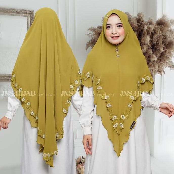 Promo Hijab Bordir/Jilbab Ceruty Babydoll Bordir 2 layer/khimar syari Bordir Butik series/kerudung s