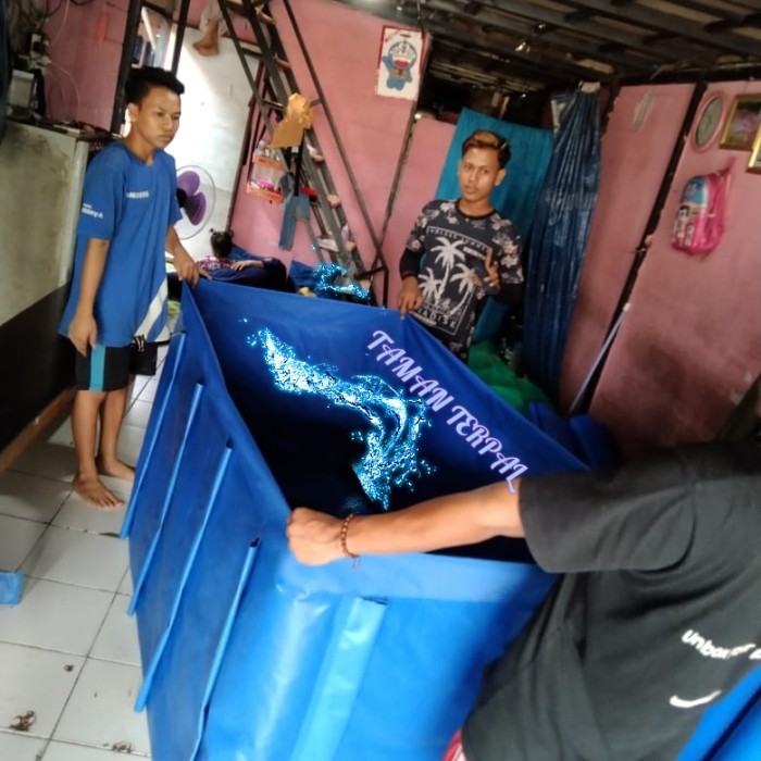 TERPAL KOLAM ORCHID 1,5X1x1 MOTIF SLOT PARALON/KOLAM IKAN/KOLAM TERPAL