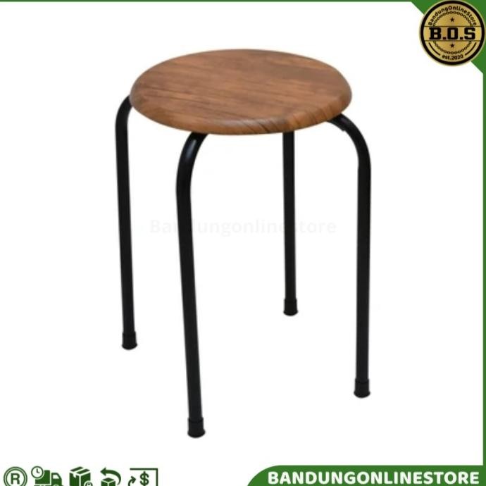 Bangku Baso Cokelat Tua Informa Kursi Bakso Hove Kursi Bulat Round Stool Dark Brown