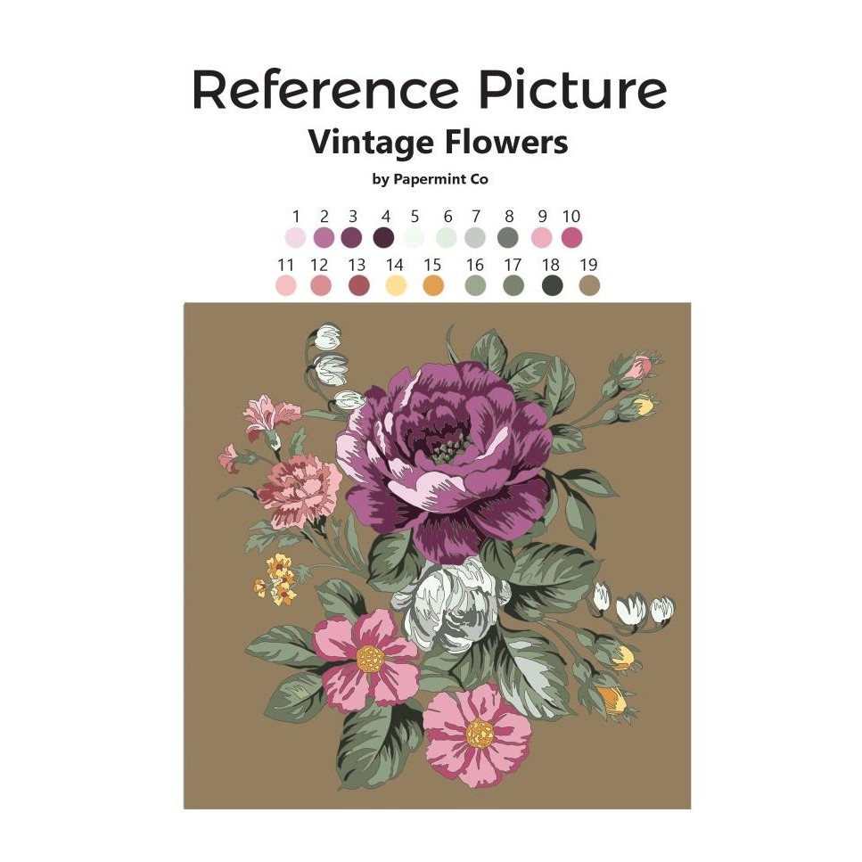 

Sale Paint By Numbers Vintage Flower By Papermint Co / Estetik Lukis Gouach