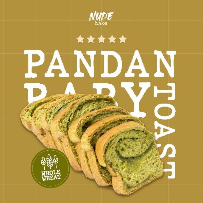 

siap kirim baby toast pandan (whole wheat & vegan) healthy low calories diet roti
