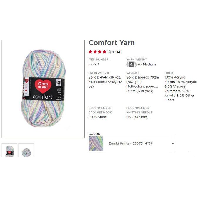 

Sale Red Heart Comfort (E707D) - Bambi Prints 4134