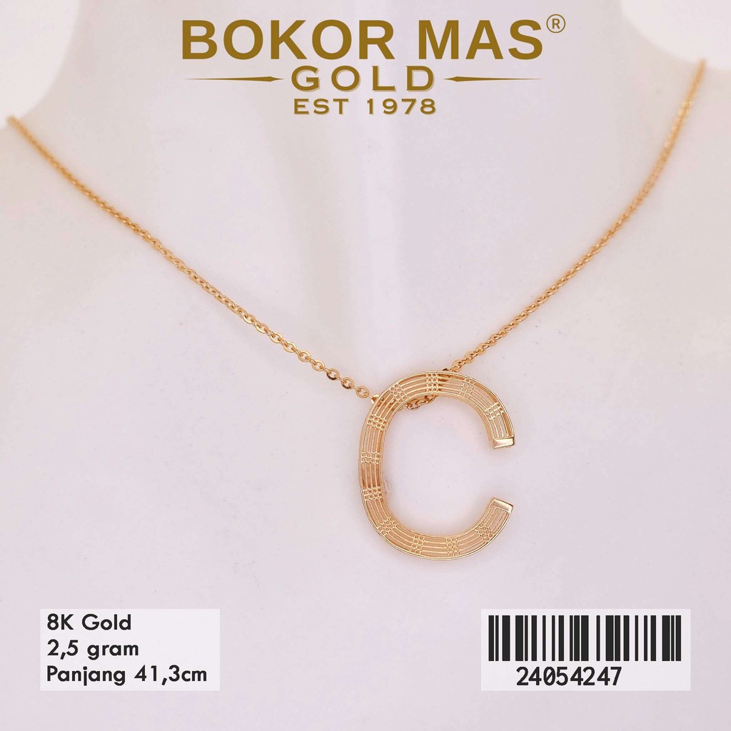 BokorMas Gold Kalung Huruf C Variasi Emas Asli kadar 8K karat 24054247