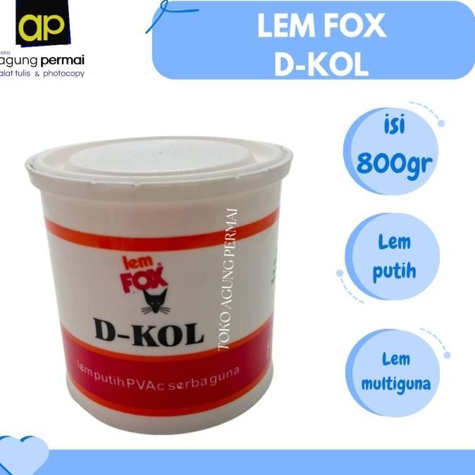 

Premium !! Lem Fox - Lem Putih D-KOL 800gr