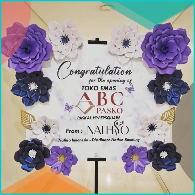 paper flower board papan bunga kertas 90x110 cm + standing tripod 07D3