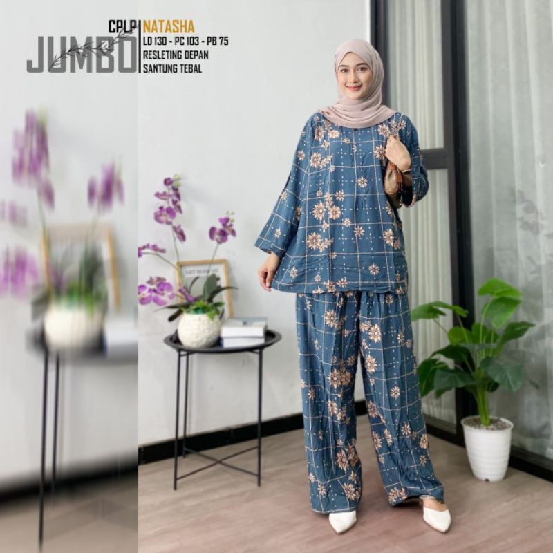 CUCI GUDANG  PROMO BAJU DASTER  Setelan CPLP Jumbo Terbaru// Motif Batik// Setelan Terkini LD