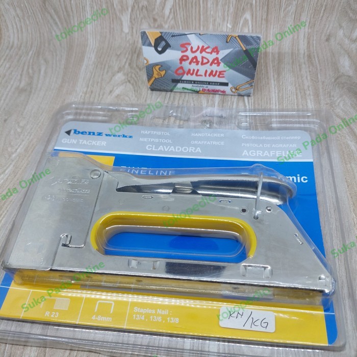

Staples tembak gun tacker Benz R23 Fine line ergonomic murah mantap