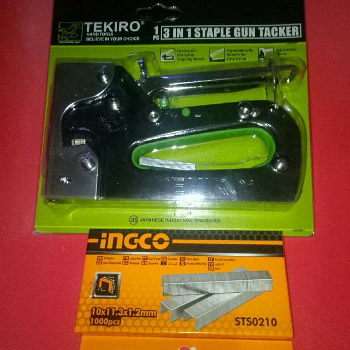 

staples tembak 3in1 TEKIRO DAN isi staples incco 10mm 10x11.3x1.2mm