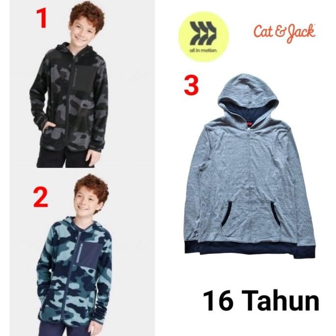 JAKET HOODIE ANAK LAKI COWO CAT AND JACK ALL IN MOTION 16 TAHUN JACKET