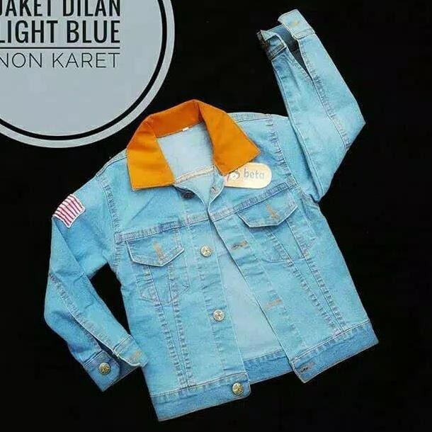 JAKET JEANS ANAK USIA 1-3 TAHUN UNISEX - JAKET DILAN ANAK KERAH ORANGE