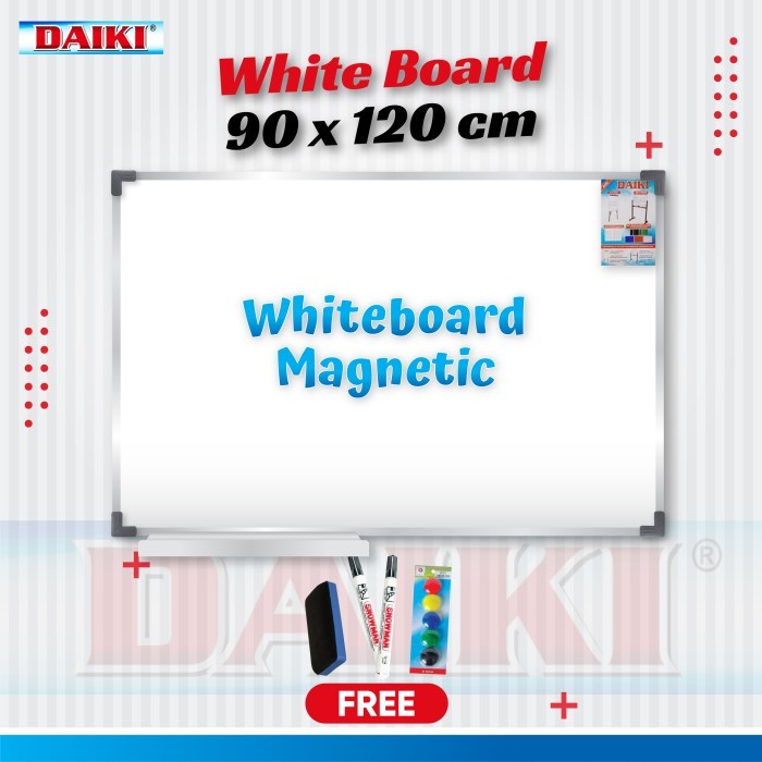 

Terlaris Whiteboard / Papan Tulis Magnetic Daiki Uk 90X120 Cm