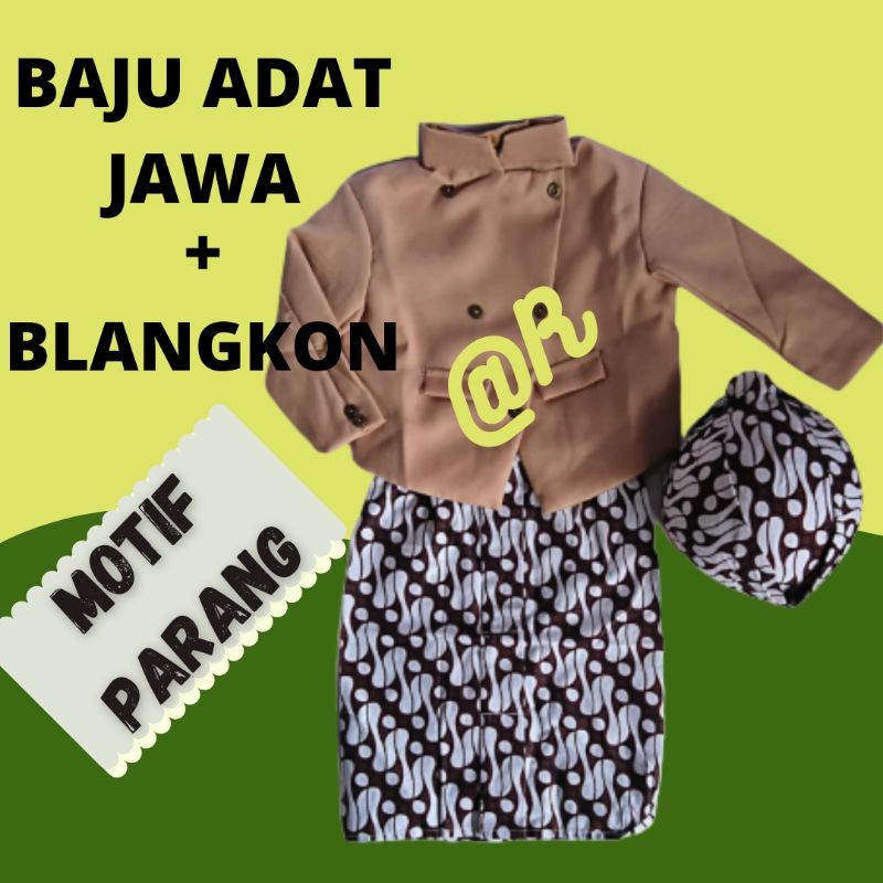 Setelan Baju Anak Lucu setelan beskap anak murah free aksessoris rantai//baju adat jawa//baju