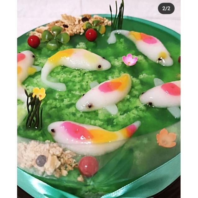 

CR - Hampers puding lumut ikan koi/hamper puding coconut pandan/kado ulang tahun/souvenir kado natal imlek lebaran idul fitri/ birthday cake/puding ultah murah/hantaran TERLARIS