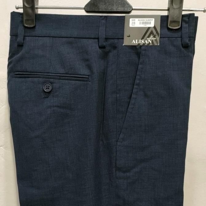 Celana Pria Kerja Alisan Slim Fit .. Hitam Original Terlaris
