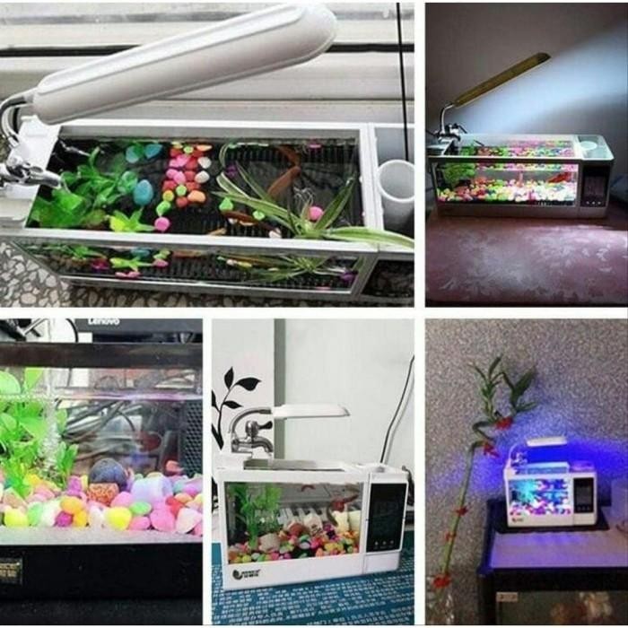 Aquarium Mini Usb ( Tg-03 ) Fish Tank Desktop Akuarium Ikan