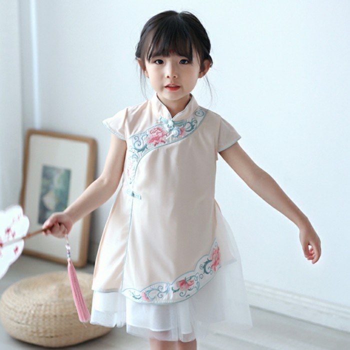 Sholikha - Girl Cheongsam Dress Chinese Traditional Dress Chinese New Year Dress