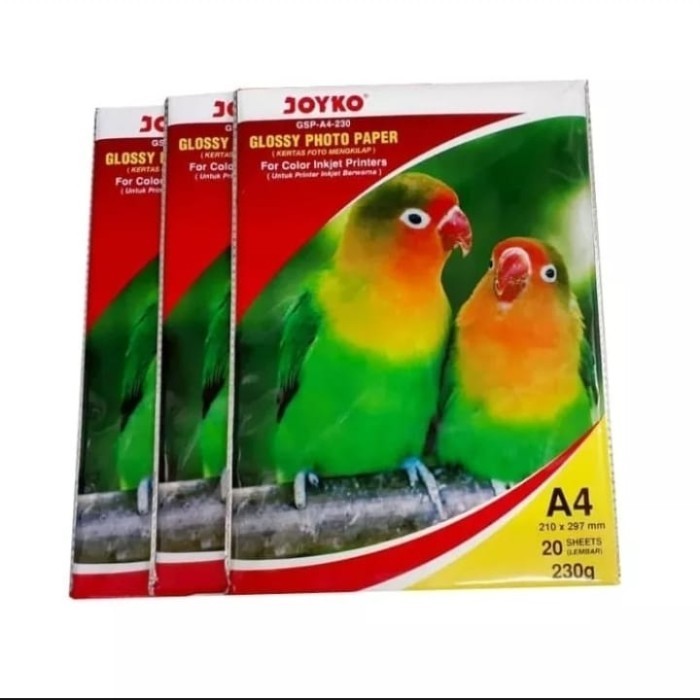 

Sale Last Stok .... Glossy Paper / Kertas Foto 230 Gram Joyko A230 A4 Isi 20 Lembar