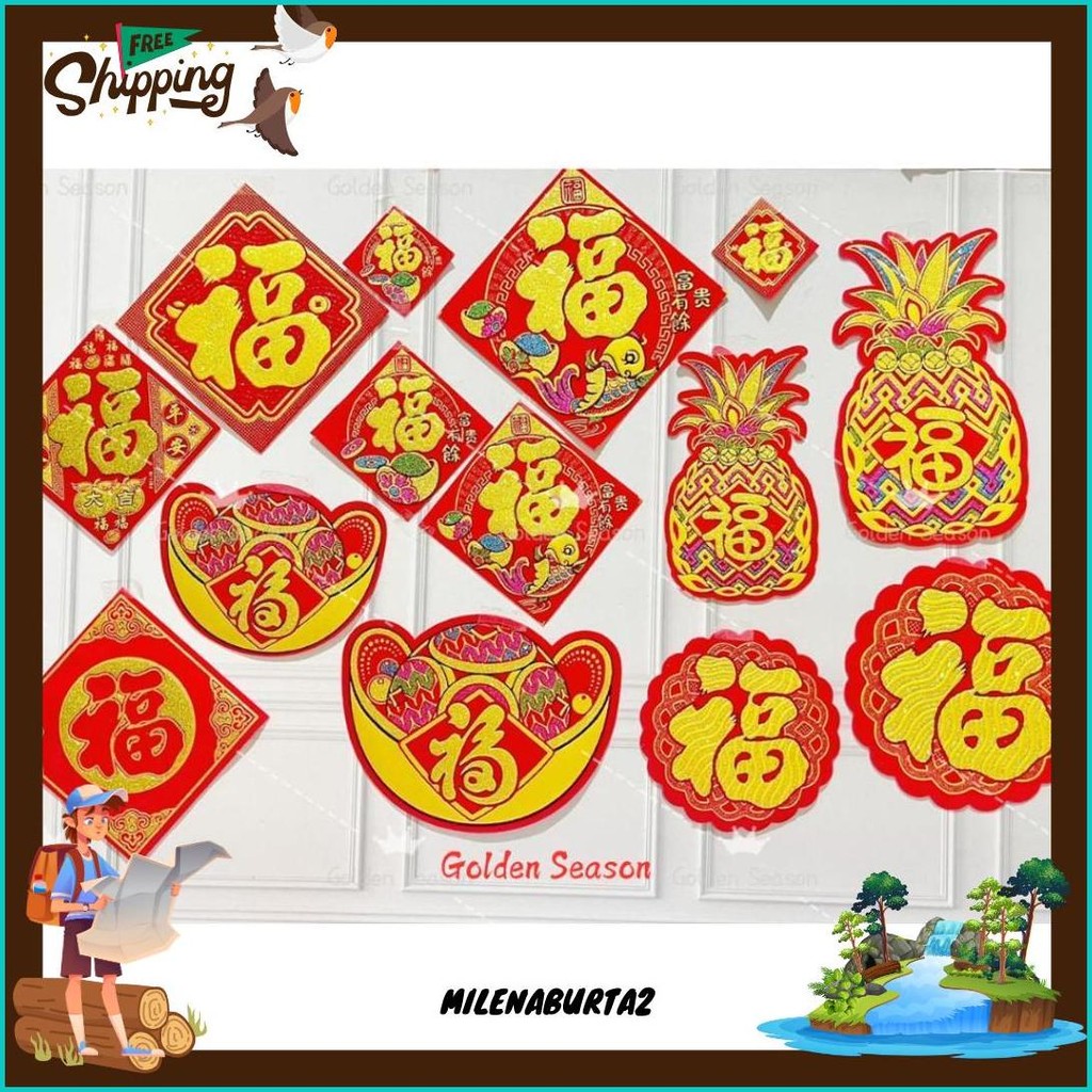 

[Lengkap] Stiker Tempelan Fu Imlek 2025 Terbaru Aneka Motif & Ukuran / Wang Lai Gong Xi Fa Cai Sale