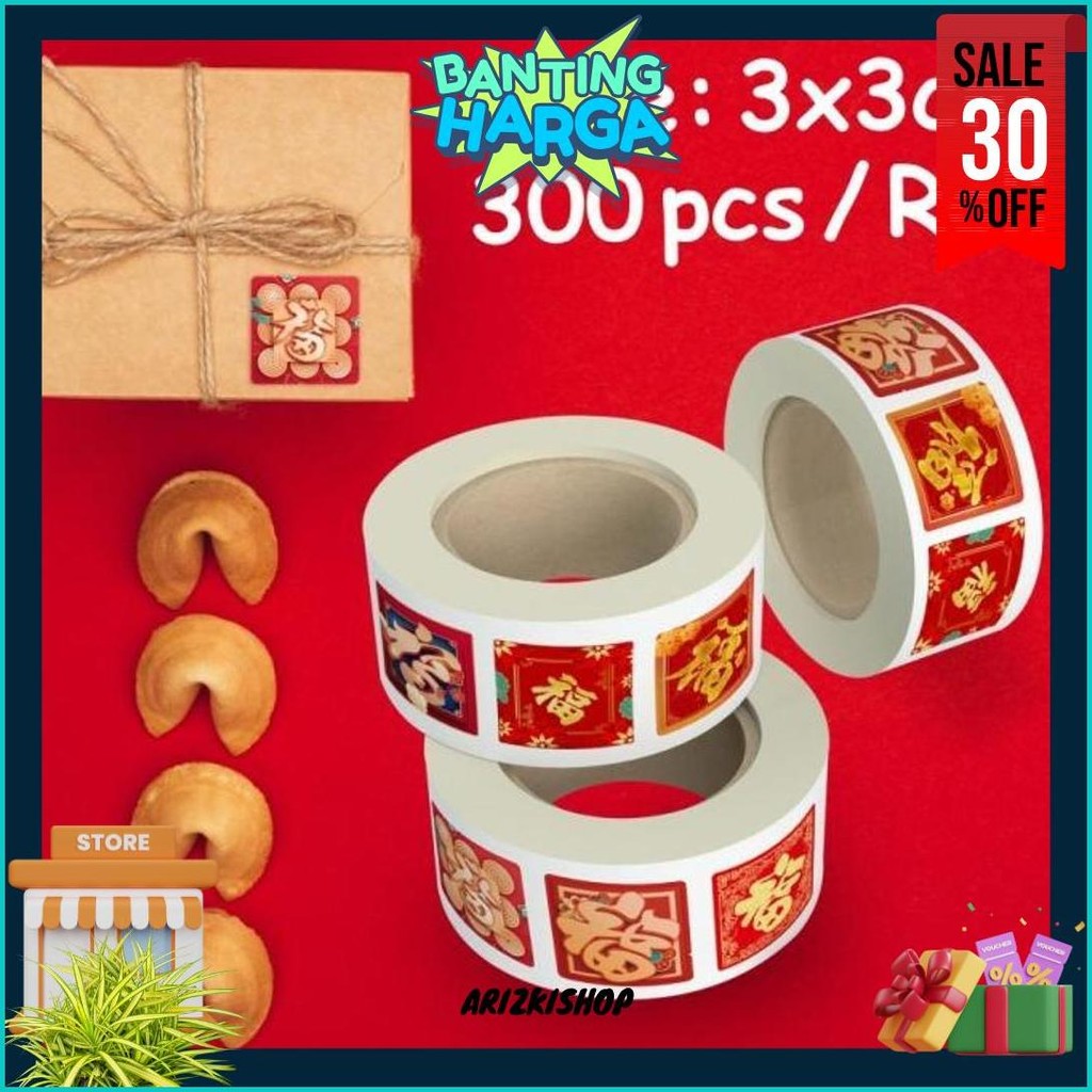 

Label Sticker Fu Imlek Tahun Baru Cina Stiker Dekorasi Cny Sincia Gong Xi Fa Cai 3 Cm 300 Pcs/ Roll Murah