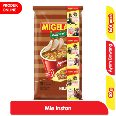 

Migelas Protevit Mi Instan Ayam Bawang 6 x 30 g