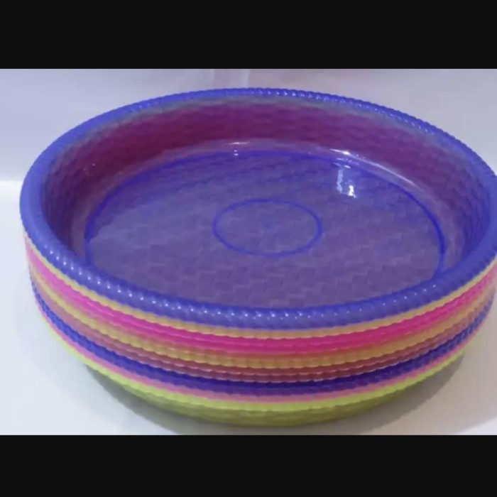 Nampan Saji Bulat Transparan Plastik Multipurpose Tray