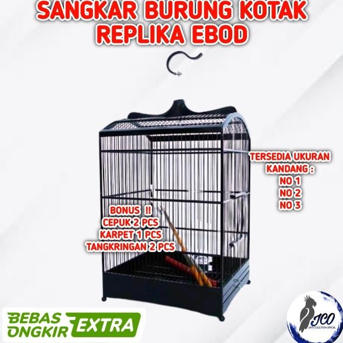 SANGKAR KANDANG BURUNG KOTAK REPLIKA EBOD KANDANG KOTAK SANGKAR KOTAK