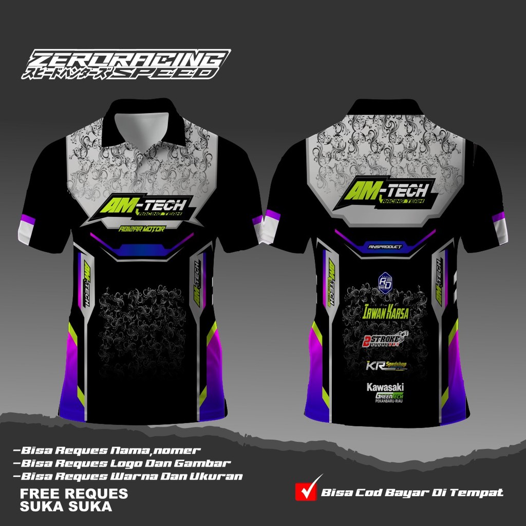 KAOS JERSEY BALAP MOTOR RACING CUSTOM PRINTING (GRATIS GANTI NAMA NOMER)