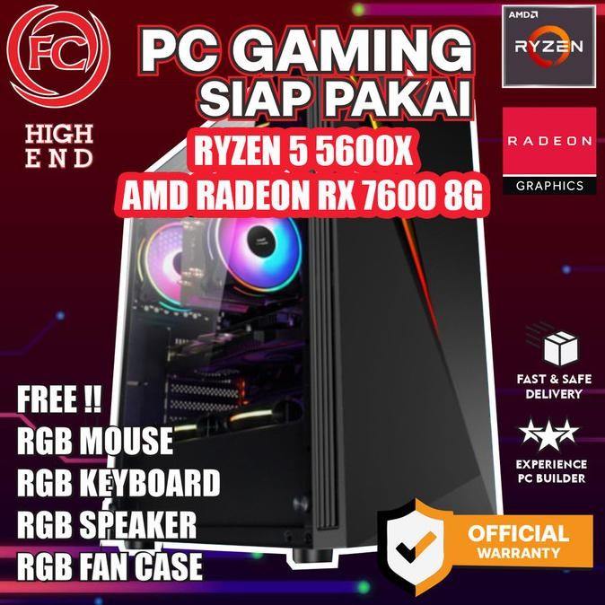 

PROMO PC GAMING & DESIGN RYZEN 5 5600X 16GB RX 7600 8GB FULLSET