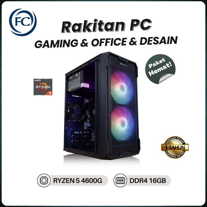 

PROMO PC GAMING | OFFICE | DESIGN HEMAT RYZEN 5 4600G RAM 16GB INCLUDE MONITOR