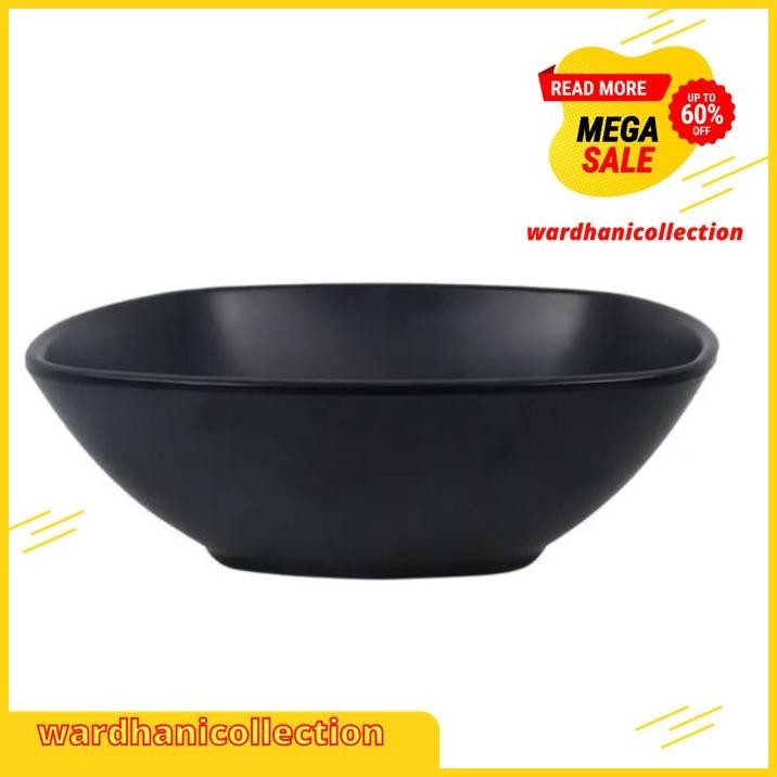 MANGKOK KOTAK MODEL BATU 7INCH BOWL MELAMIN GOLDEN DRAGON W6407A HITAM HIGHT QUALITY 