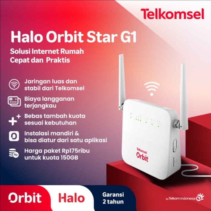 Modem Orbit Telkomsel 150GB + Star G1 Modem WiFi 4G High Speed