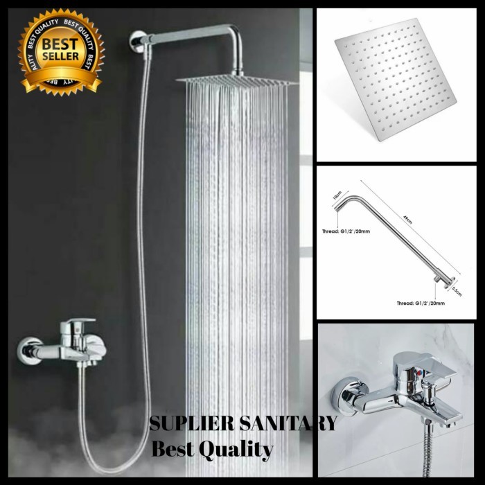 Kran panas dingin paket lengkap shower rain/kran shower/head shower
